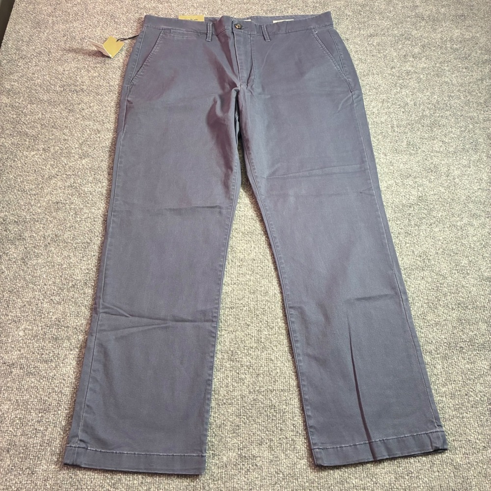 Goodfellow Hennepin Chino Pants Mens 36x30 Blue Gray Straight Stretch NWT‎